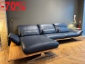 ATEMPTATION canapé d'angle sur plateau banc en bois 5 places en cuir pleine fleur Deluxe 2 Ultra Royal Blue