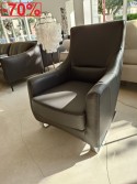 Buddy, fauteuil design cuir pleine fleur Deluxe Ultra graphite