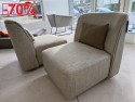 Paire de fauteuils sans accoudoir HEARTY.B tissu chiné vert tilleul