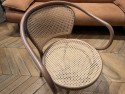 Fauteuil 33 bois massif de hêtre teinte Nougat assise & dossier en cannage