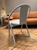 Chaise AGAIN bois massif de hêtre, RAL Baby Blue tapissée en tissu Velours Brunei