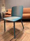 Chaise SPLIT bois massif de frêne, finition dégradé Turquoise