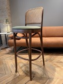 Tabouret 811 HOFFMANN bois massif de hêtre Classic, tapissé en tissu 