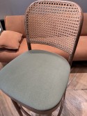 Tabouret 811 HOFFMANN bois massif de hêtre Classic, tapissé en tissu 