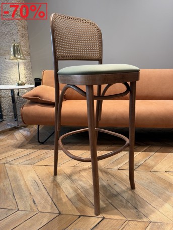 Tabouret 811 HOFFMANN bois massif de hêtre Classic, tapissé en tissu 