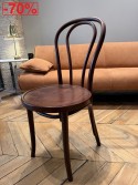 Chaise 1930 bois massif de hêtre teinte Walnut