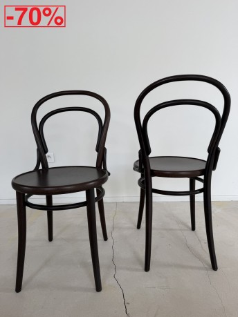 Lot de 2 chaises 14 bois massif de hêtre teinte