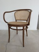 Fauteuil 33 bois massif de hêtre dark chocolate assise & dossier en cannage