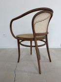 Fauteuil 33 bois massif de hêtre dark chocolate assise & dossier en cannage