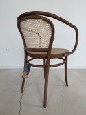 Fauteuil 33 bois massif de hêtre nougat assise & dossier en cannage