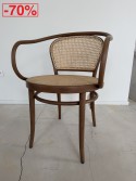 Fauteuil 33 bois massif de hêtre nougat assise & dossier en cannage