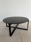 Table basse ronde DELTA COFFEE bois massif de hêtre Black Grain