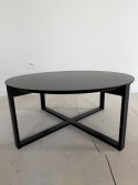 Table basse ronde DELTA COFFEE bois massif de hêtre Black Grain