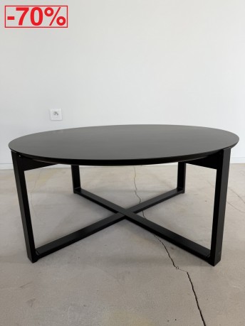 Table basse ronde DELTA COFFEE bois massif de hêtre Black Grain