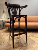 Tabouret de bar 135 en bois de hêtre teinte café