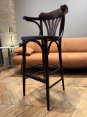Tabouret de bar 135 en bois de hêtre teinte café