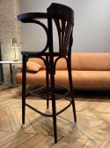 Tabouret de bar 135 en bois de hêtre teinte café