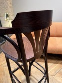 Tabouret de bar 135 en bois de hêtre teinte café
