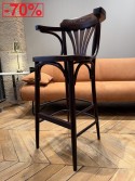 Tabouret de bar 135 en bois de hêtre teinte café