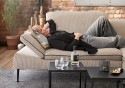 Canapé angle DEEP&LOUNGE tissu ou cuir chaise longue large 3 places