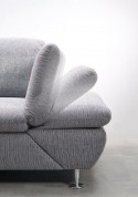 Canapé 3 places LINEFLEX avec très grande chaise longue double accoudoirs cuir ou tissu