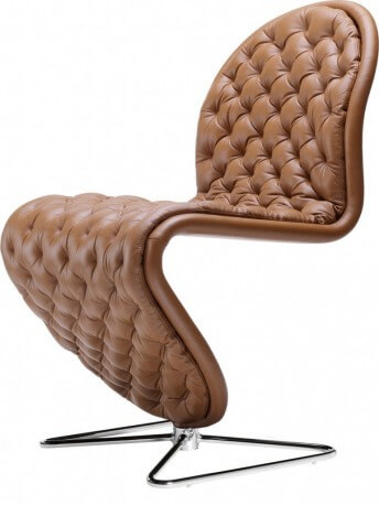 Chaise Deluxe Verpan pied papillon cuir